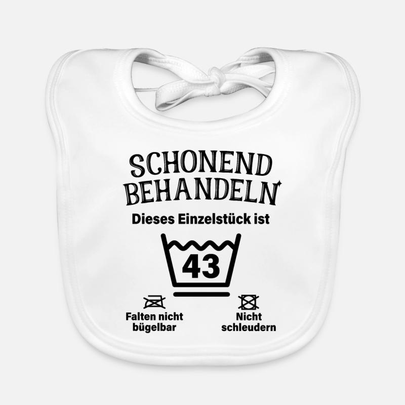 Schonend Behandeln 43. Geburtstag Einzelstück 43 Baby Bio-Lätzchen