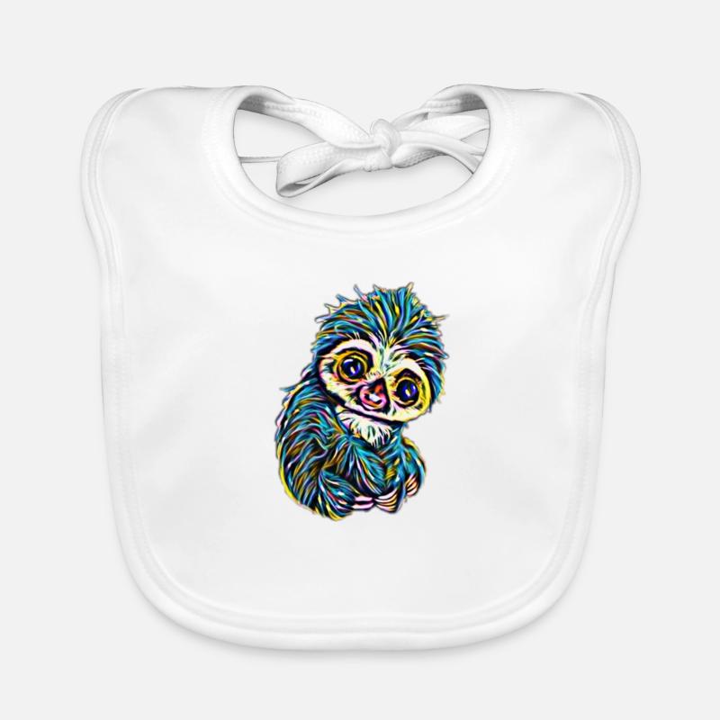 Faultier - Baby Bio-Lätzchen - Weiß
