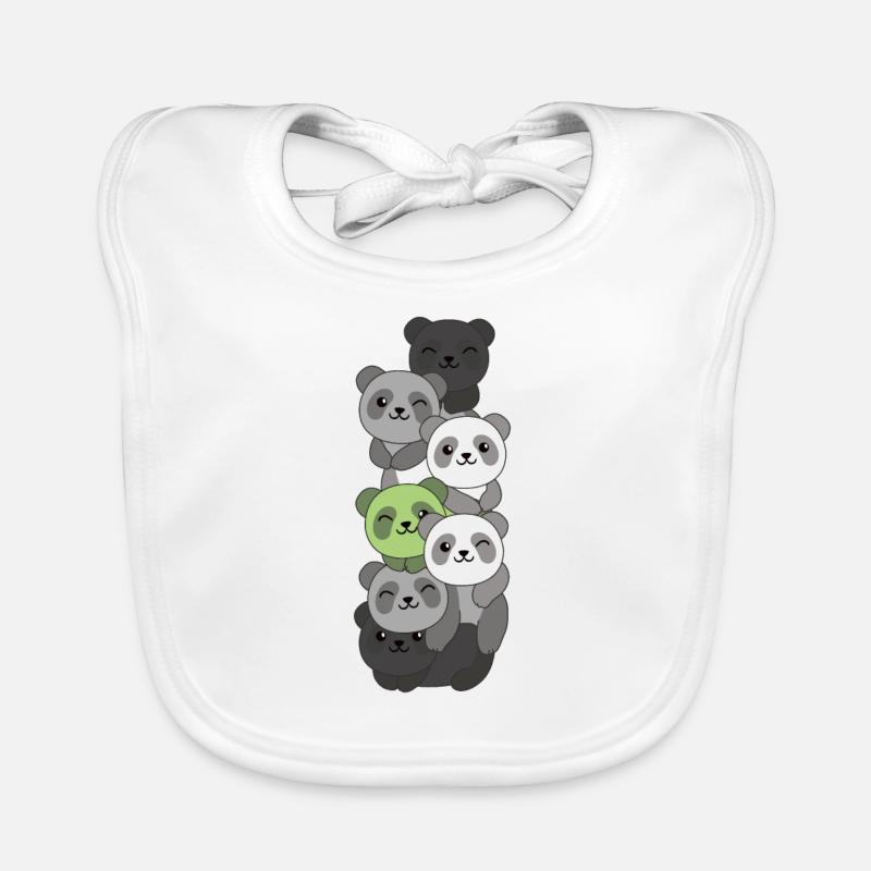 Agender Flag Pride LGBTQ Mignon Panda Bunch Bavoir bio Bébé