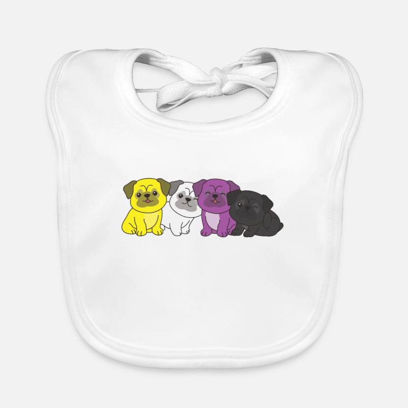 Nonbinary Flag Mops Pride LGBTQ süße Hunde Baby Bio-Lätzchen