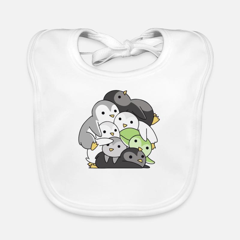 Agender Flag Pride Pingouin mignon LGBTQ Bavoir bio Bébé