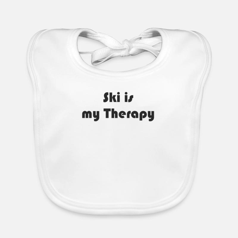 Ski - Ski is my Therapy Baby Bio-Lätzchen