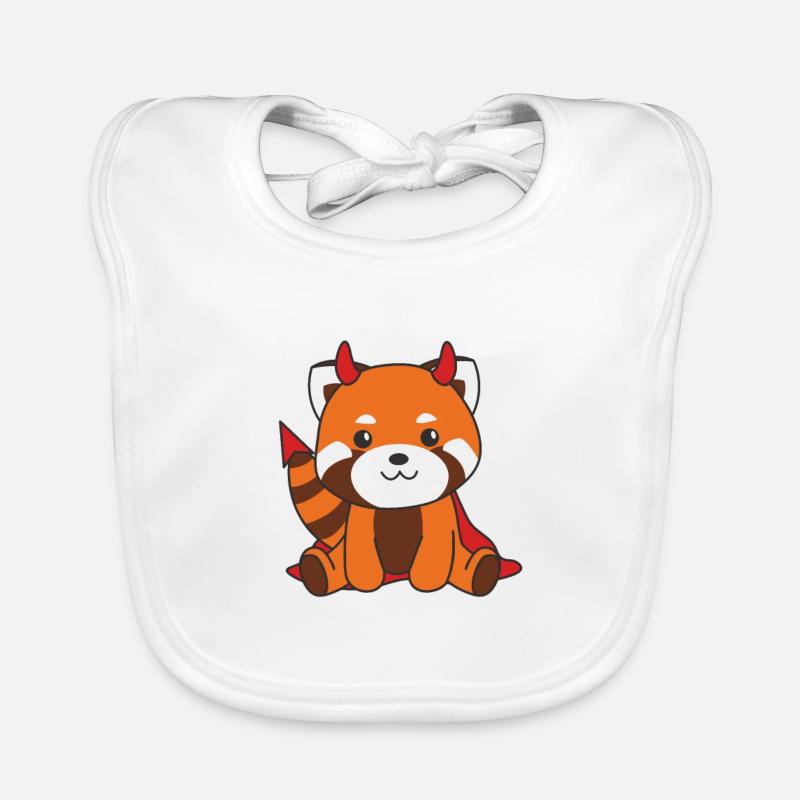 Red Panda Halloween Cute Devil Witch Costume Organic Baby Bibs