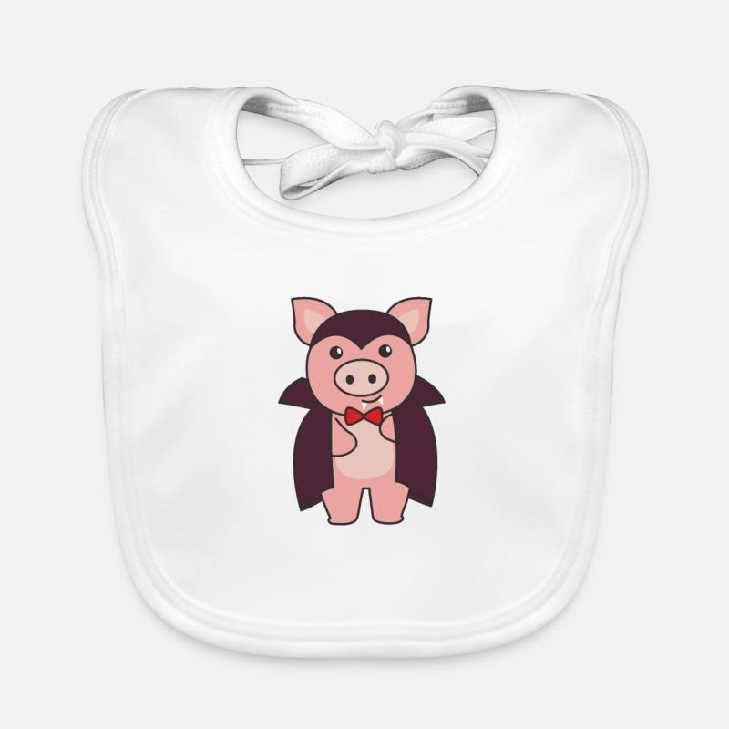 Pig Halloween Cute Devil Vampire Costume Organic Baby Bibs