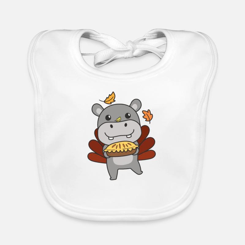 thanksgiving day outfits Truthahn Hippo mit Pie Baby Bio-Lätzchen