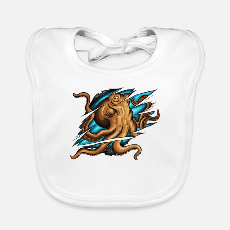 Displaced scratch octopus squid costume Organic Baby Bibs