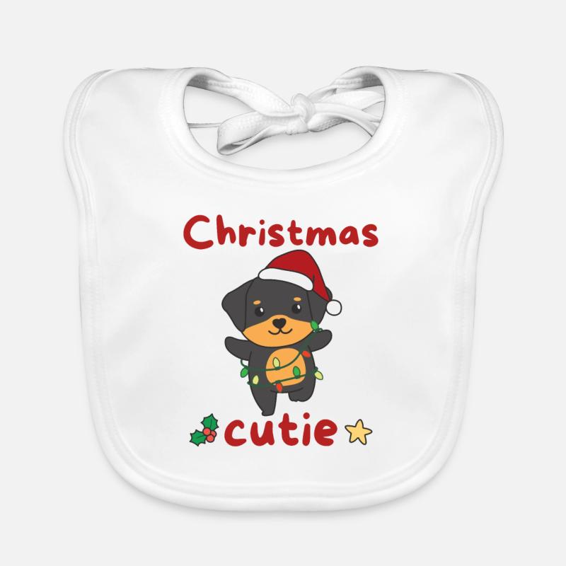 Rottweiler Chiens de Noël Mignon de Noël Bavoir bio Bébé