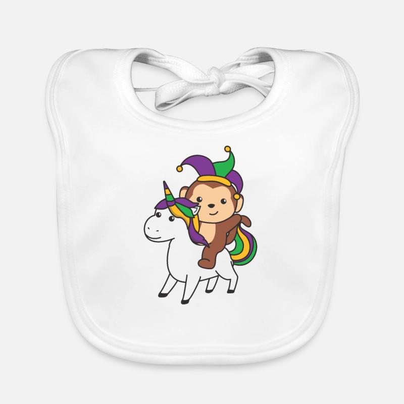 Mardi Gras Singe avec Costume de Licorne Carnaval Bavoir bio Bébé