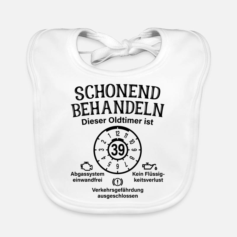 39. Geburtstag Schonend Behandeln Oldtimer Ist 39 - Baby Bio-Lätzchen - Weiß