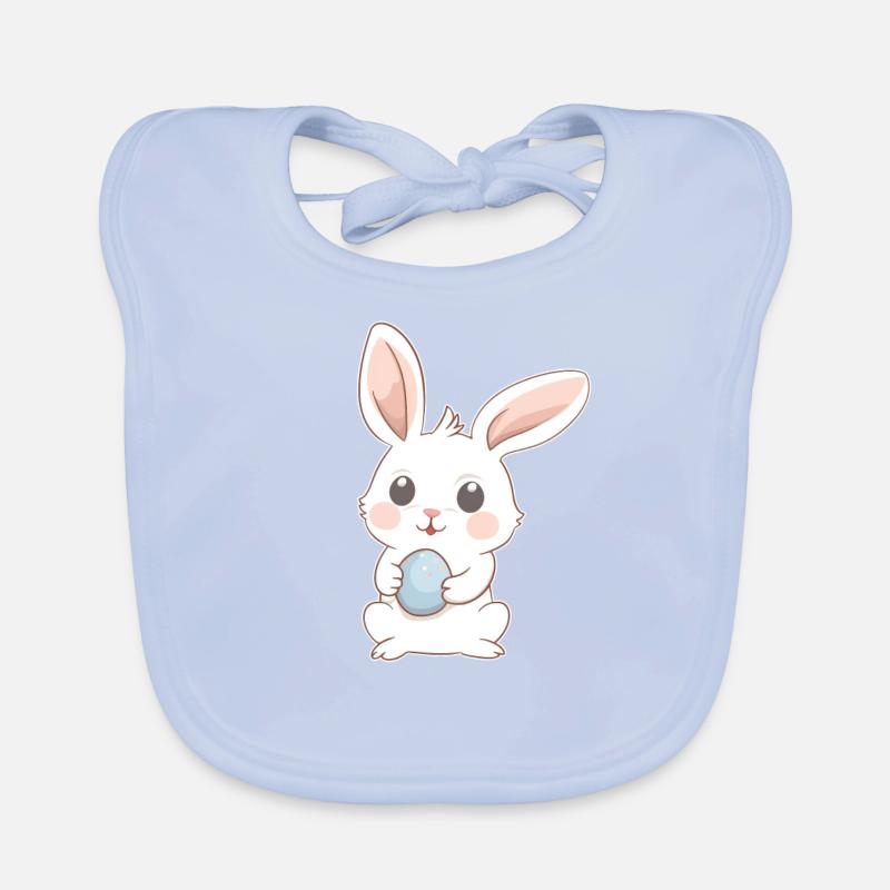 joyeuse Pâques lapin doux Pâques avec œufs de Pâques Bavoir bio Bébé