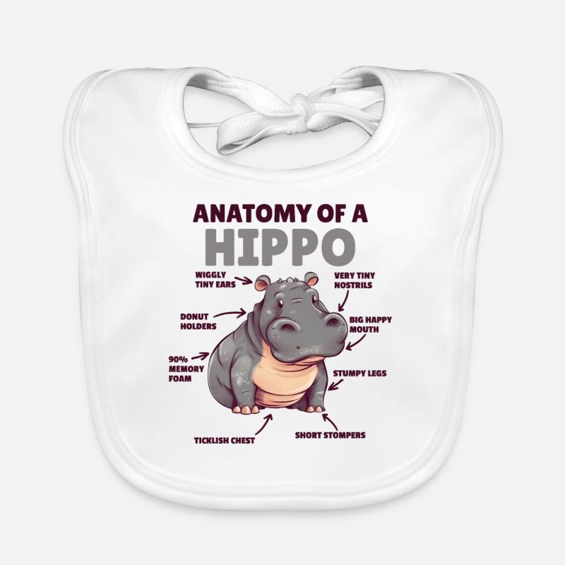 Explication de l’hippopotame doux Anatomie d’un hippopotame Bavoir bio Bébé