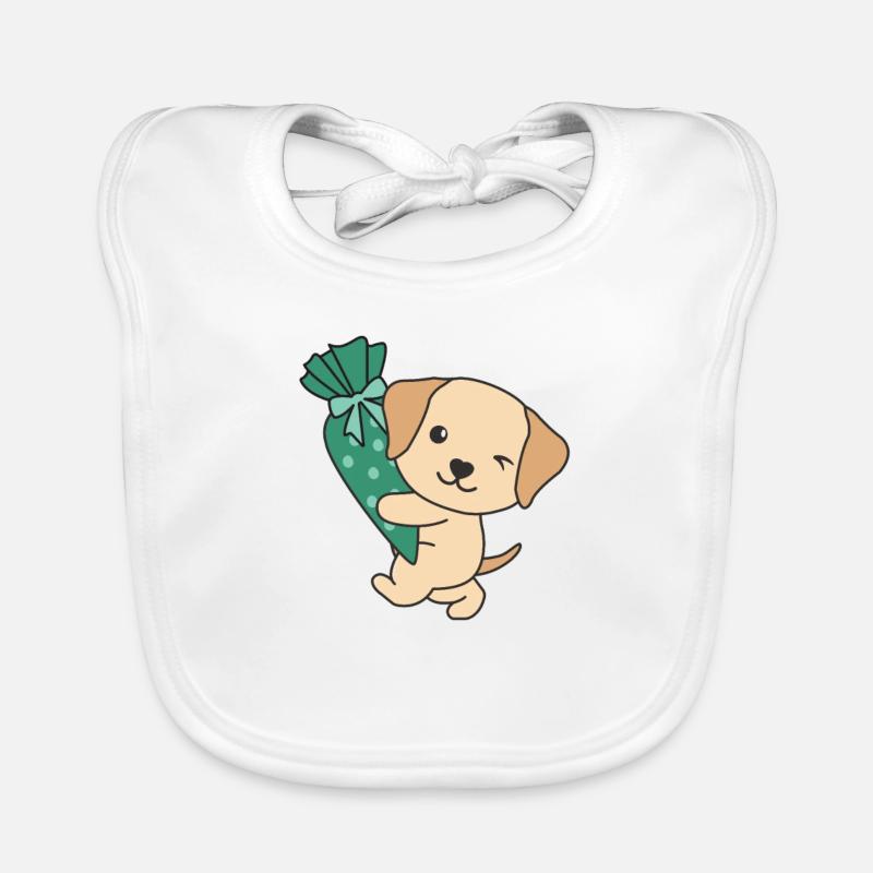 bye bye Kindergarten hallo Schule Labrador Baby Bio-Lätzchen