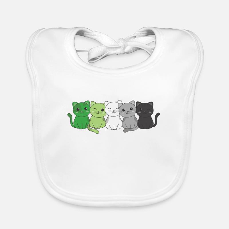 Aromantic Flag Non Binary Pride LGBTQ süße Katze Baby Bio-Lätzchen