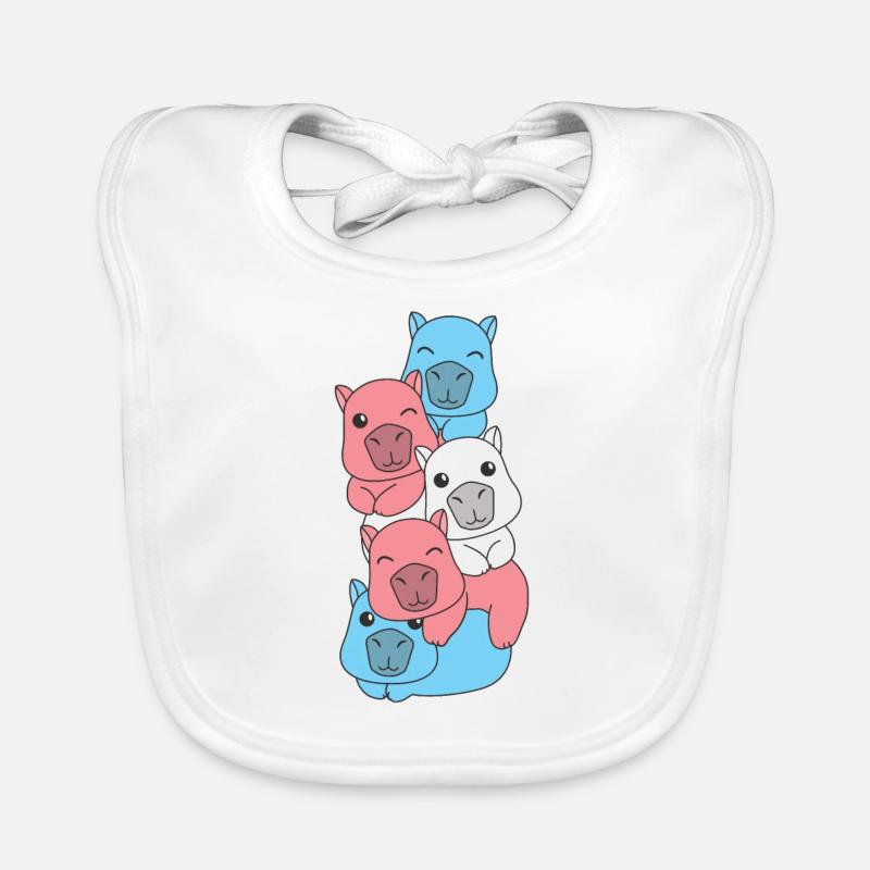 Transgender Flag Pride LGBTQ Mignon Capybara Stack Bavoir bio Bébé
