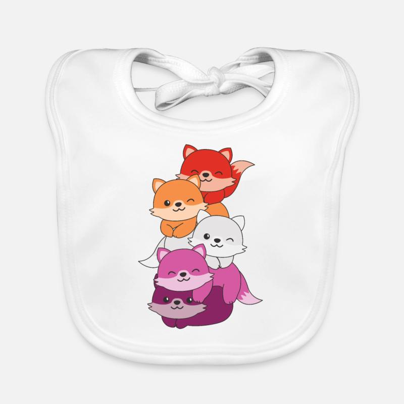 Lesbian Flag Pride LGBTQ Mignon Fox Stack Bavoir bio Bébé