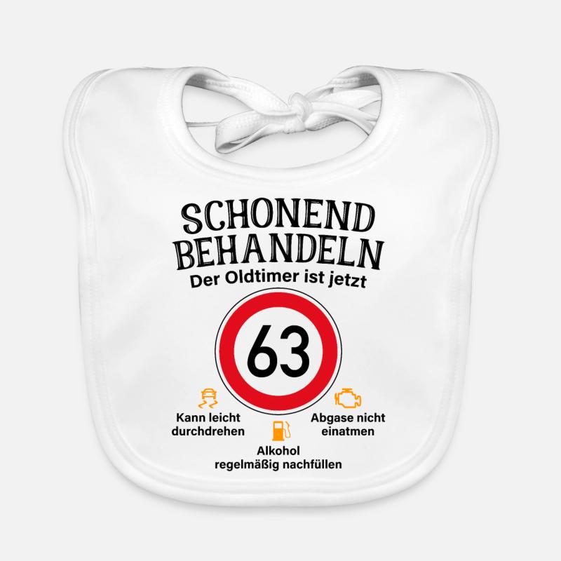 63. Geburtstag Schonend Behandeln Oldtimer Ist 63 Baby Bio-Lätzchen