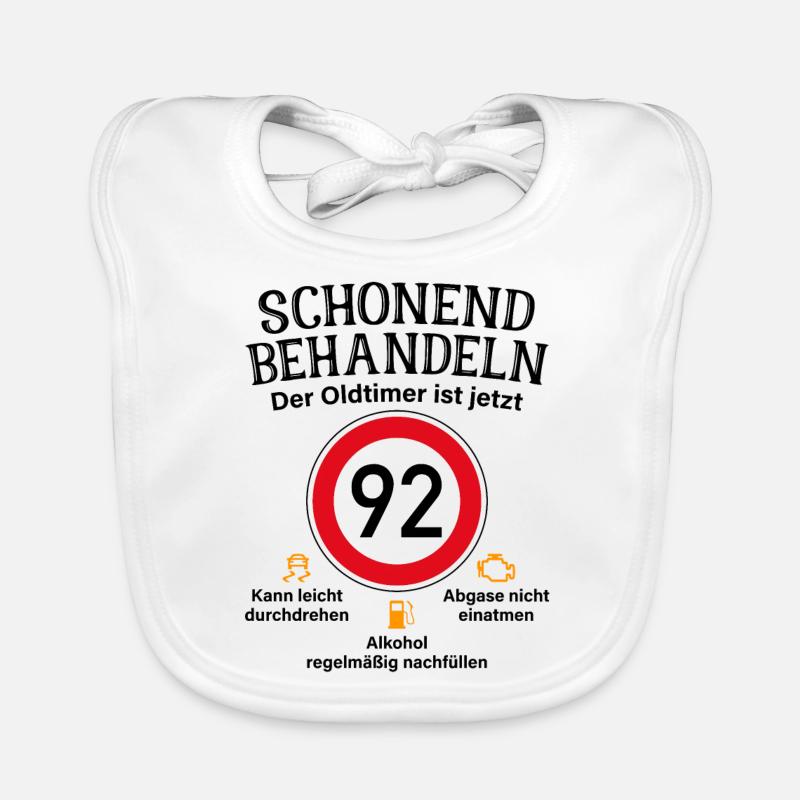 92. Geburtstag Schonend Behandeln Oldtimer Ist 92 Baby Bio-Lätzchen