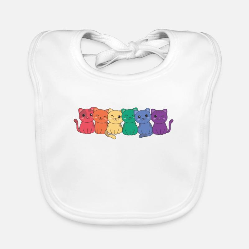 Rainbow Cat Flag Pride LGBTQ Mignons Chats Bavoir bio Bébé