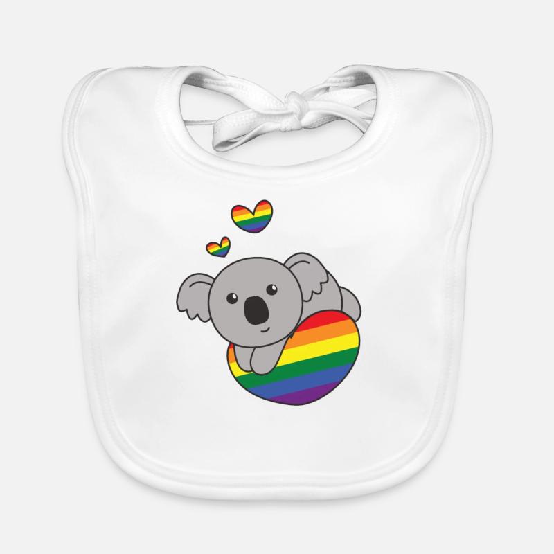 Rainbow Flag Pride LGBTQ Mignon Koala Love Bavoir bio Bébé