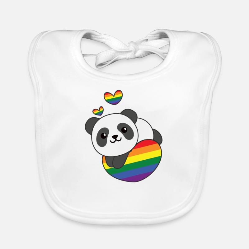 Regenbogen Flag Pride LGBTQ süßes Panda Love Baby Bio-Lätzchen