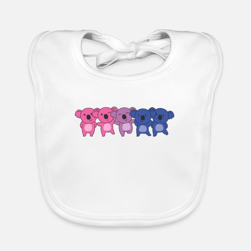 Bisexual Flag Pride LGBTQ Cute Koala Bavoir bio Bébé