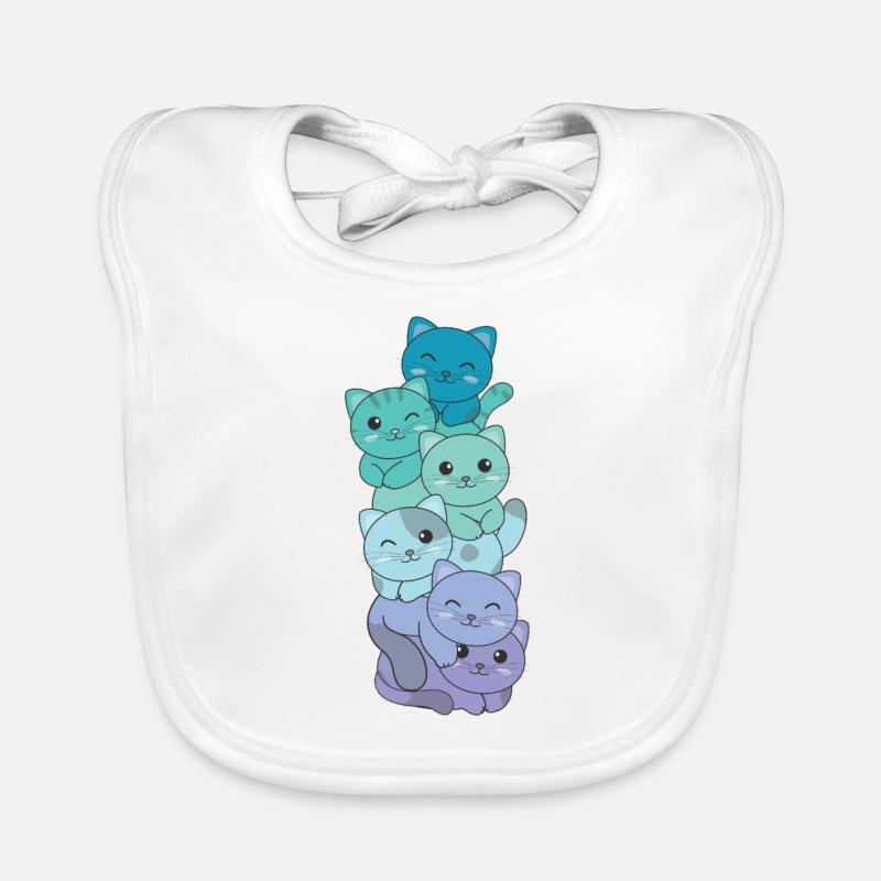 Neptunic Flag Pride LGBTQ süßer Katze Stapel Baby Bio-Lätzchen
