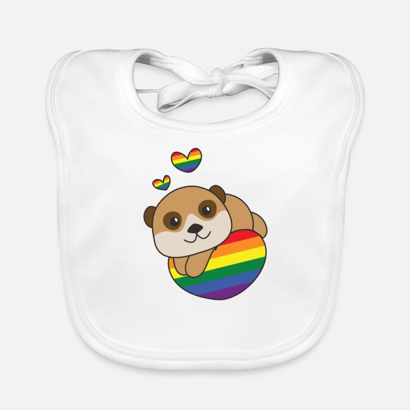 Rainbow Flag Pride LGBTQ Mignon Suricate Love Bavoir bio Bébé