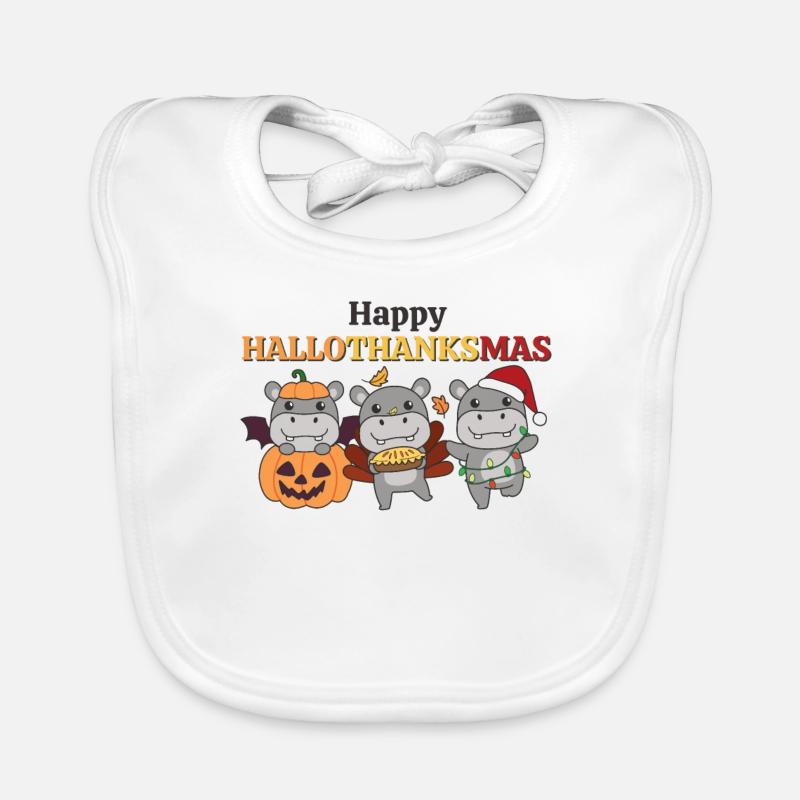 Joyeux Hallothanksmas Hippo Christmas Hippos Bavoir bio Bébé