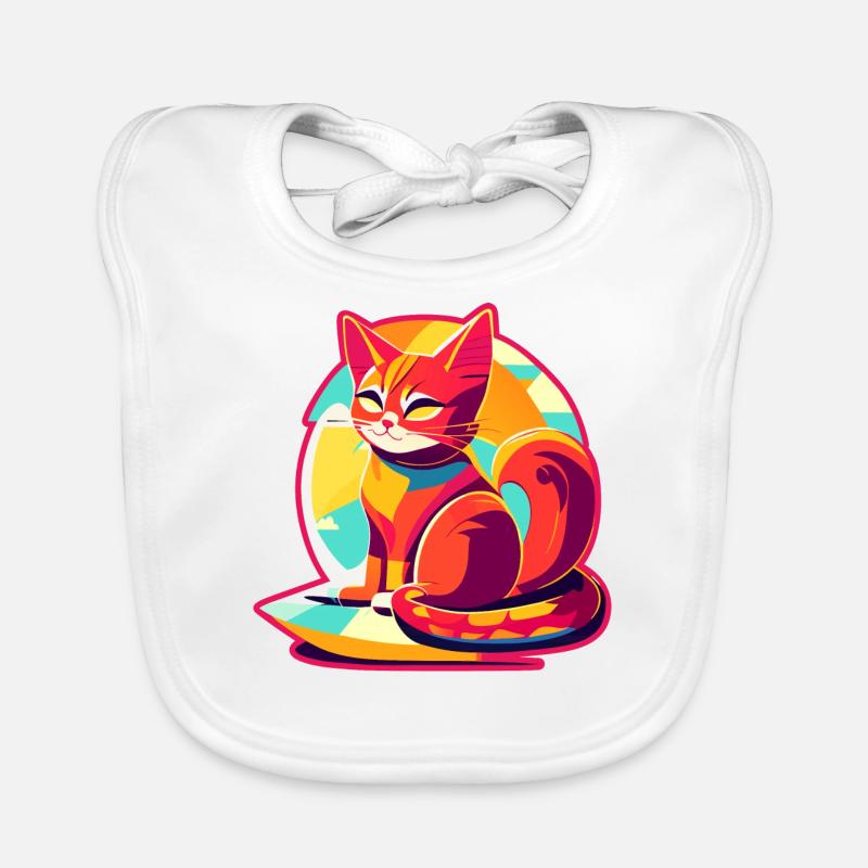 Chat sur oreiller Bavoir bio Bébé