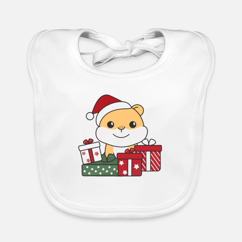 Hamsters Christmas Gift Winter Animals Hamsters Organic Baby Bibs