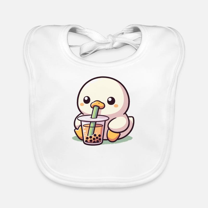 Kawaii Canard Bubble Tea Boba Canard Bavoir bio Bébé