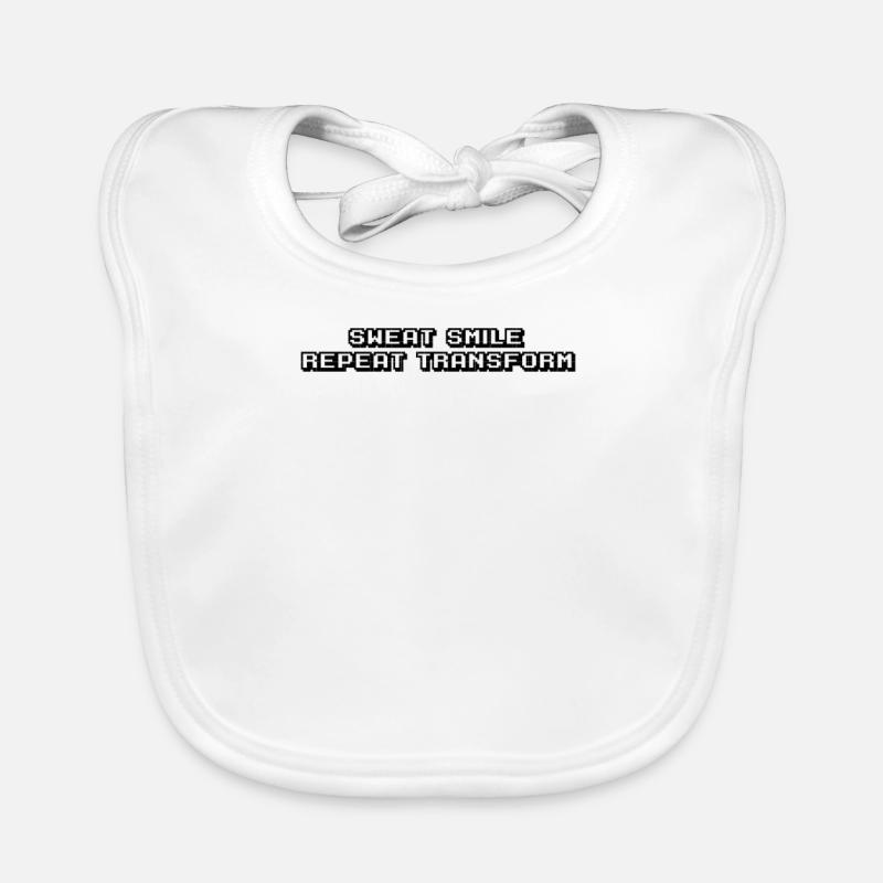 Fitness - Sweat, smile, repeat, transform Baby Bio-Lätzchen