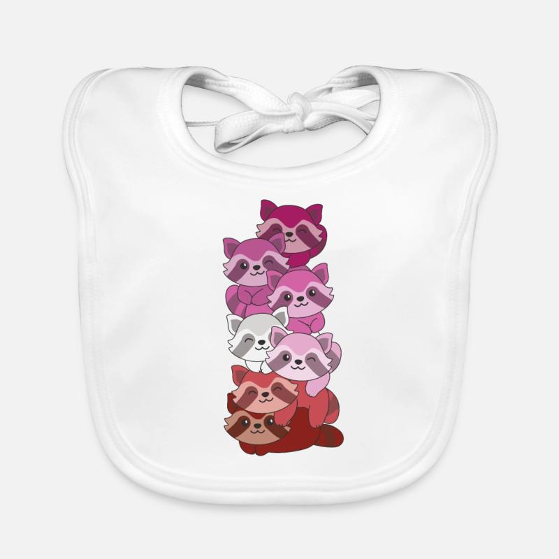 Rouge à lèvres Lesbienne Drapeau Pride LGBTQ Mignon Raton laveur Bavoir bio Bébé