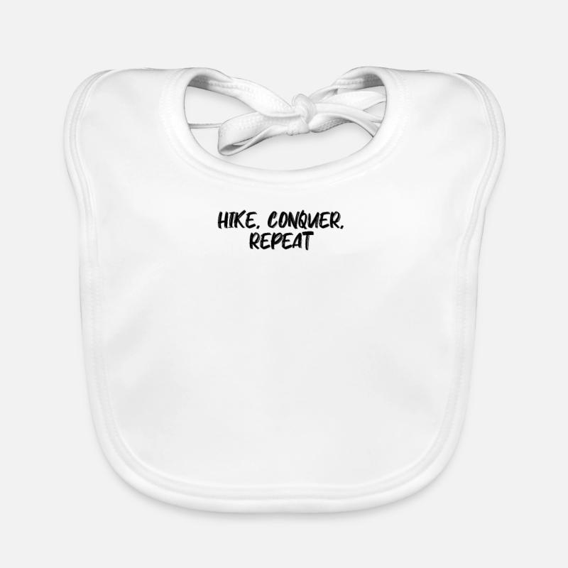 Wandern - Hike, conquer, repeat Organic Baby Bibs