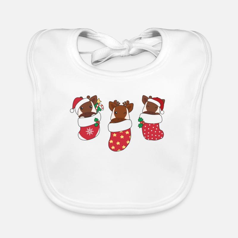 Okapi mignon en chaussette de Noël pour okapi de Noël Bavoir bio Bébé