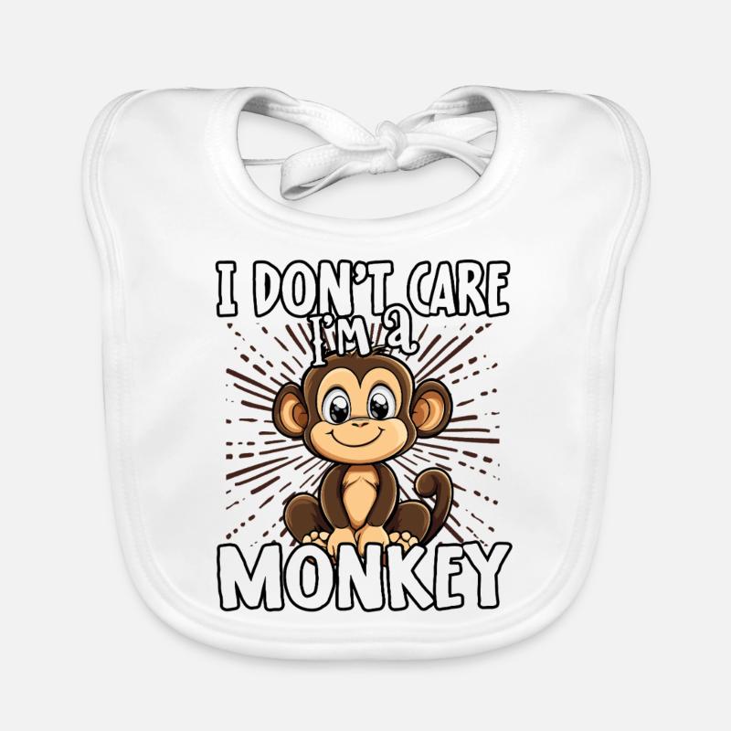 I don't care I'm a monkey - cute monkey Organic Baby Bibs