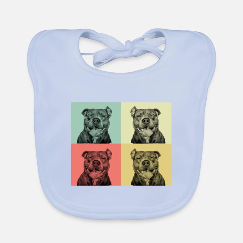 Pitbull - Smiling pit face Organic Baby Bibs