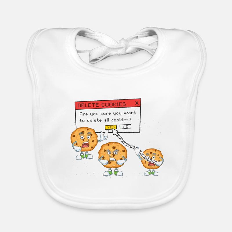 Delete Cookies Geek tech humor Informatiker Baby Bio-Lätzchen