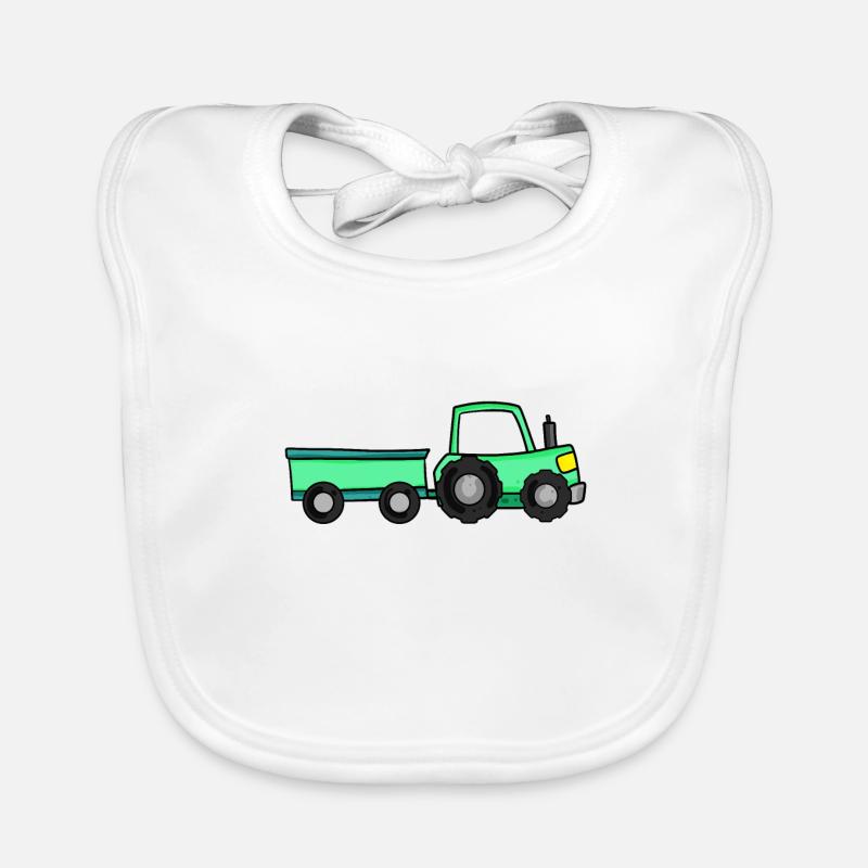 Tractor with trailer Organic Baby Bibs