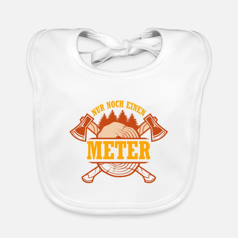 Nur noch einen Meter Brennholz hacken Baby Bio-Lätzchen