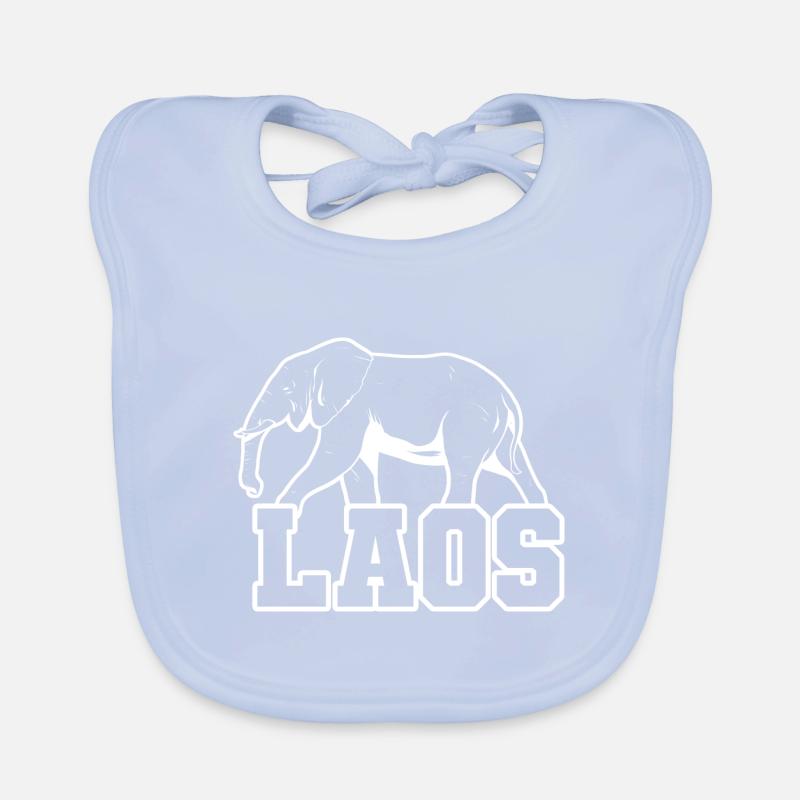 Laos Lao Laotian Flag Elephant Lao I Gift Organic Baby Bibs