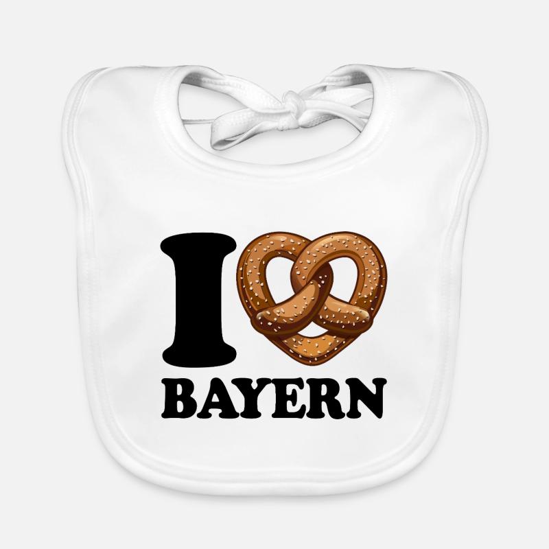 J’aime le Bavier et les bretzels - Coeur - Hobby Bavoir bio Bébé