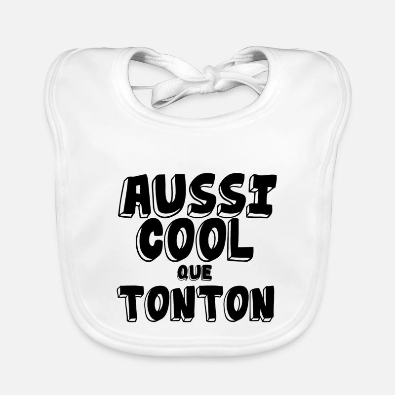 aussi cool que tonton - Bavoir bio Bébé - blanc