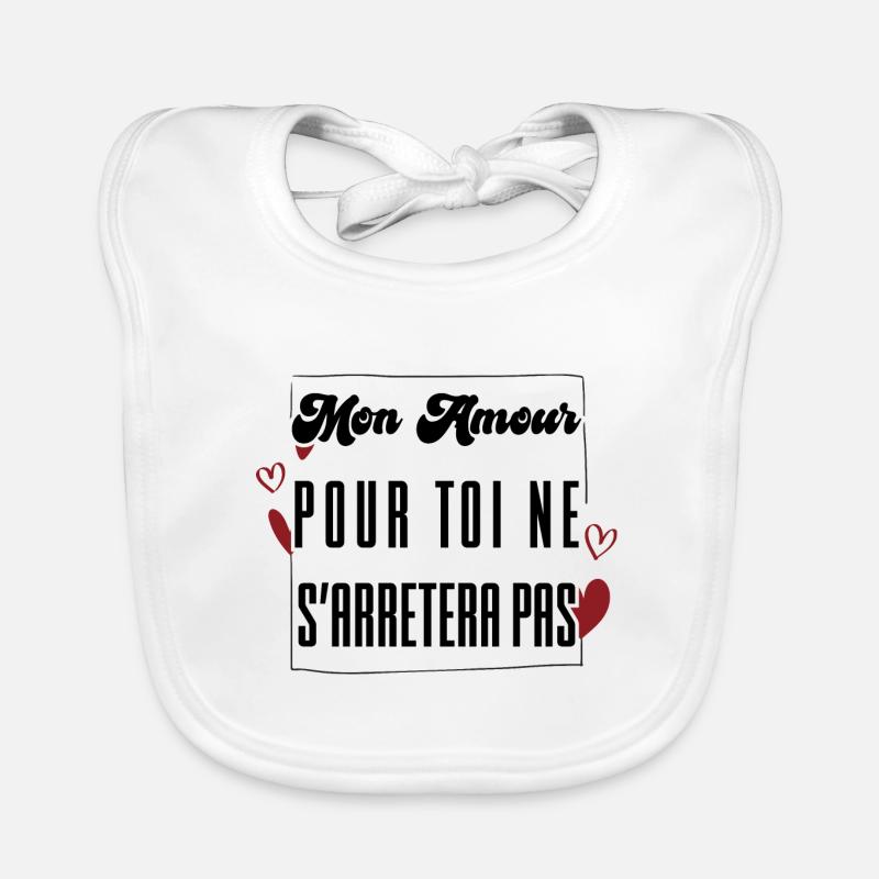 MEINE LIEBE ZU DIR WIRD NICHT AUFHÖREN. Geschenk. Baby Bio-Lätzchen