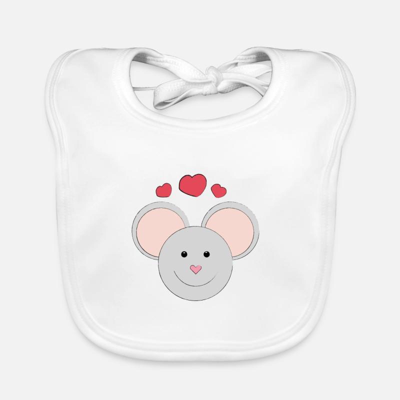 Süße lachende Maus - Geschenk - Geschenkidee Baby Bio-Lätzchen