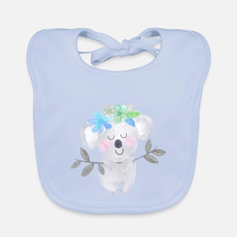 KOALA TRANSASPARENT BLEU Bavoir bio Bébé