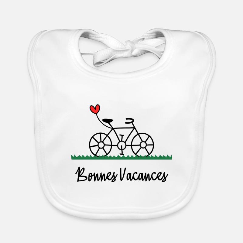 VELO. VACANCES. VIVE LES VACANCES. VACANCES Bavoir bio Bébé