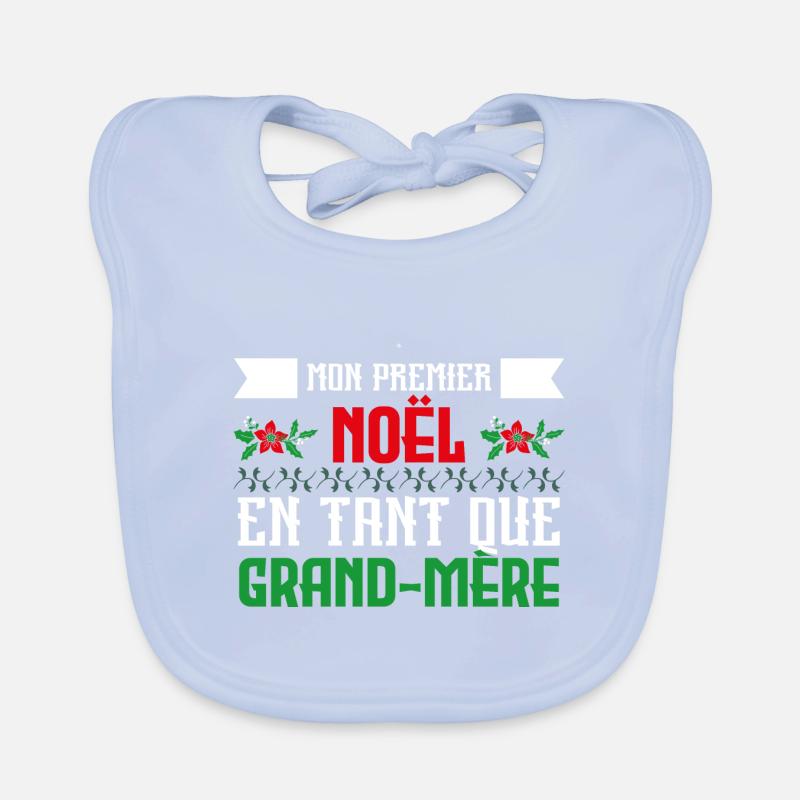 Premier noël en tant que Grand-Mère Bavoir bio Bébé