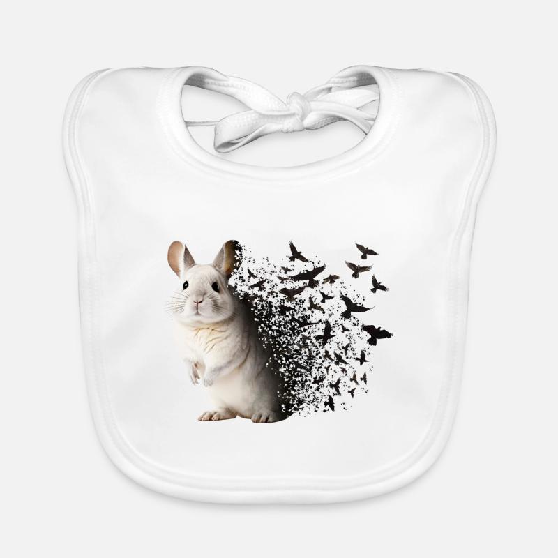 Chinchilla - Baby Bio-Lätzchen - Weiß