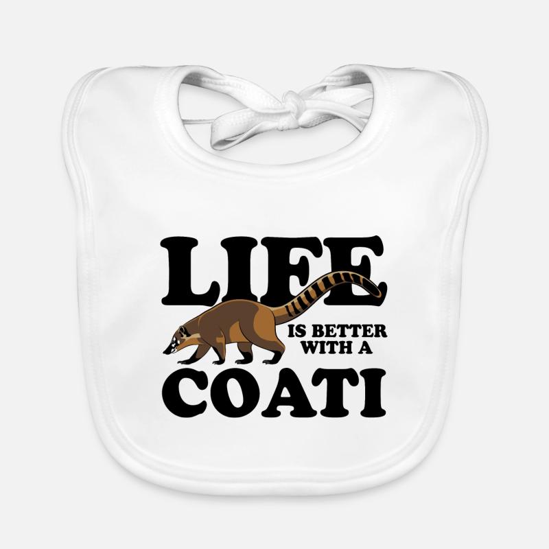 Life is better with a coati - cute coati Organic Baby Bibs